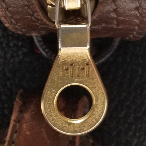 Dooney & Bourke Black & Burnt Cedar Leather Satchel - Vintage - Picture 7 of 16